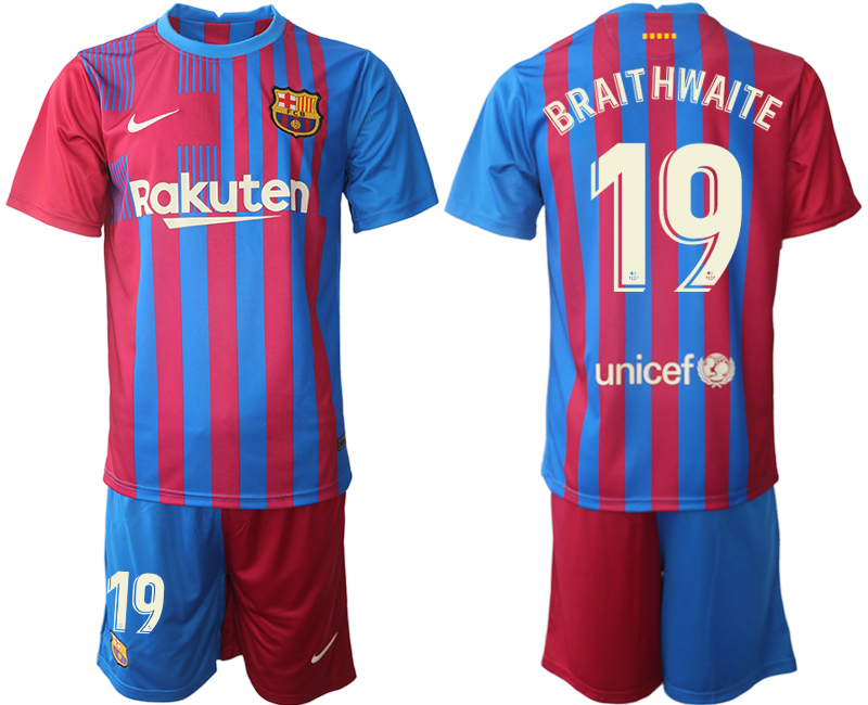 Men 2021-2022 Club Barcelona home red #19 Nike Soccer Jerseys